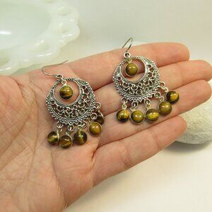 Tiger's Eye Chandelier earrings
